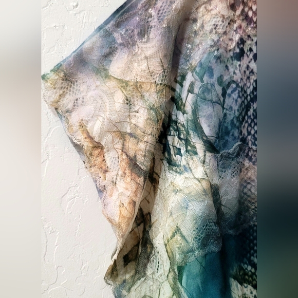 Vintage 90s Y2K Mushka by Sienna Rose, Inc. Snake In The Grass Print Blouse - Picture 2 of 5